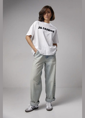 Белая всесезон женская футболка jil sander белый с коротким рукавом No Brand