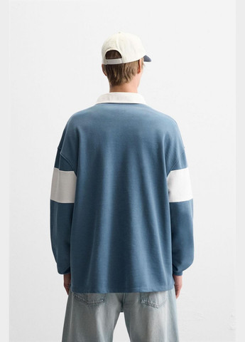 Кофта лонгслів Zara поло 3665/322 Blue синій кежуали