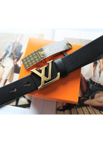 Женский кожаный ремень ширина 3 см. пряжка золото черный. No Brand (369365031)