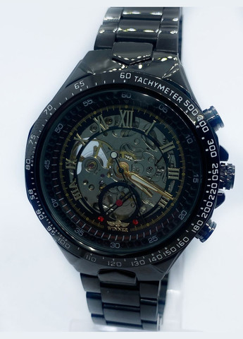 Часы мужские механические наручные Skeleton с автоподзаводом Черный с золотом ( код: IBW903BY ) Winner (365865072)