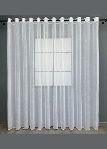 Тюль лен однотонный, на люверсах цвет белый. 400Х280 NOW BRAND (346058087)