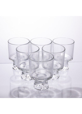 Набір креманок із товстого скла на ніжці 6 штук по 200 мл 64486-69 Yiwu (368766886)