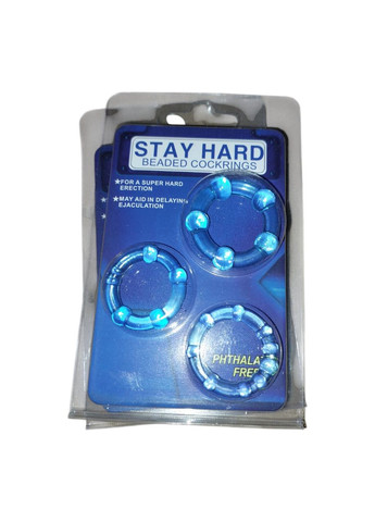 Кольцо на пенис набор 3 шт кольцо на член эрекция с шариками разного размера голубого цвета China (317747723)