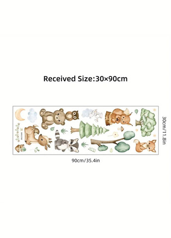 Виниловые наклейки на стену Животные друзья (лист 30 х 90 см) Б408-10 BRUP (302241718)