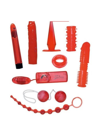 ТОЛЬКО У НАС! Набор игрушек для взрослых RED ROSES из 9 предметов красный No Brand (302002115)