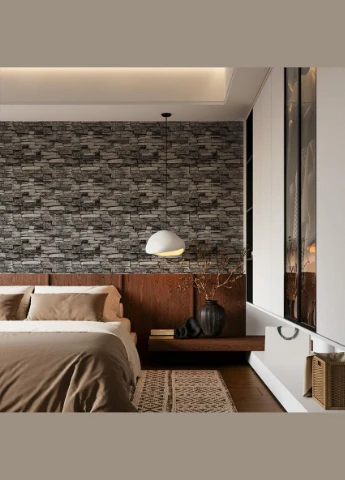 Самоклеюча 3D панель 700x770x3мм Графітовий (59-3) SW-00001481 Sticker Wall (314797108)