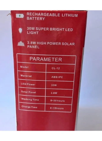 Солнечная зарядная станция фонарь Power Bank Cclamp CL12 30W No Brand (300079547)