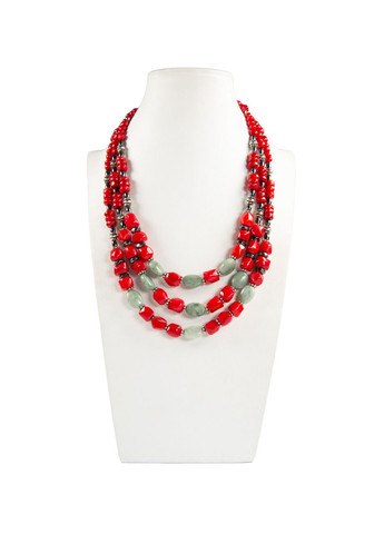 Намисто "Коралія" Корал, Жадеїт, Гематит Fursa fashion (362138740)