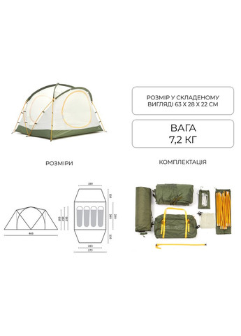 Намет чотиримісний KOTA 4 CNK2450WS041, темно-зелений Naturehike (353503898)