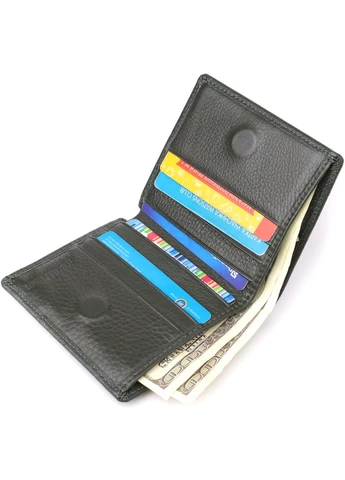 Женский кошелек на магните из натуральной кожи Зеленый 9,5х10х2 см st leather (391299551)