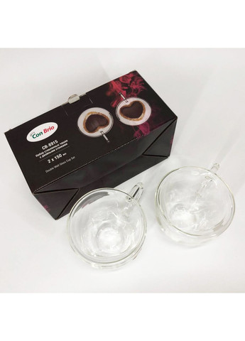 Кружка для кави з подвійним дном CB 8915-2 2шт, Чайні чашки з SE-336 подвійним дном Con Brio (352769496)