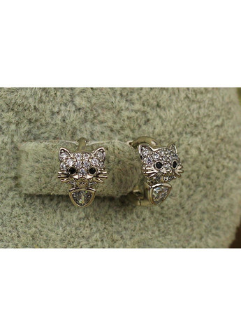 Серьги детские котята с черными глазками 10 мм серебристые love-shopping Xuping Jewelry (354662792)