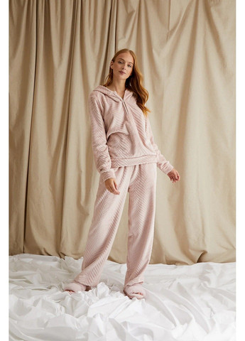 Светло-розовая зимняя chevron домашний женский костюм кофта + брюки Pretty You London