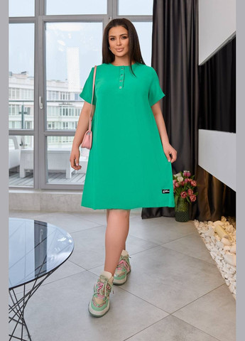 Зелена повсякденний сукня вільного крою сукня-футболка No Brand однотонна