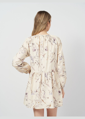 Молочное повседневный платье оверсайз H&M с цветочным принтом