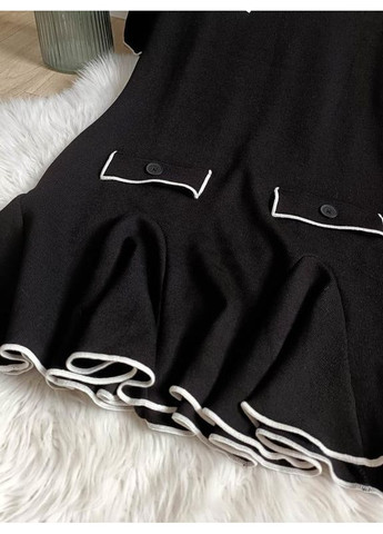 Черное короткое платье с воланами Zara