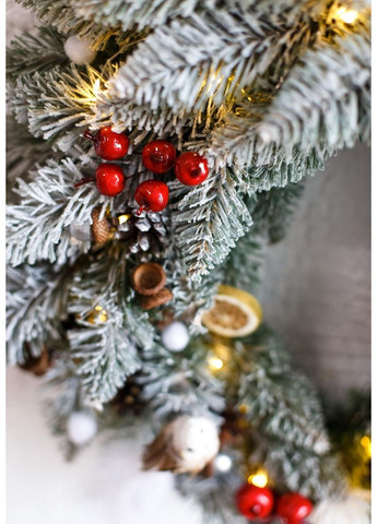 Венок новогодний рождественский SGH Elegant из искусственной хвои d-50 см заснеженный HVOYA (370439112)