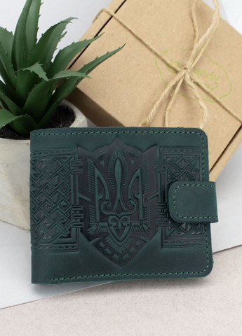 Подарунковий чоловічий набір №85: портмоне + обкладинка на паспорт (зелений) HandyCover (289602336)