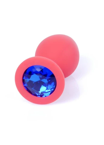 Анальная пробка HeavyFun Classic Jewellery Silicone Red Plug, диаметр 3,5 см, длина 8 см, Dark Blue B Series (397058209)