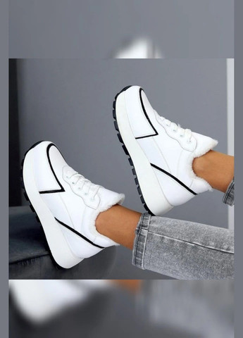 Жіночі зимові білі на хутрі теплі Viki кросівки білі зими (305663430)