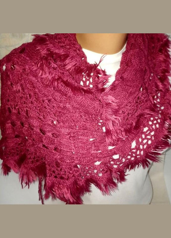 Шарф женский вязаный винного цвета+подарок No Brand (337359573)