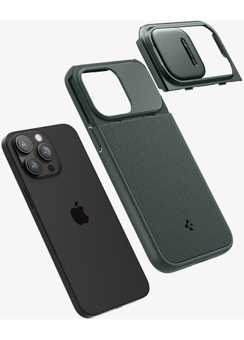 Чехол-накладка Optik Armor MagFit для iPhone 15 Pro Abyss Green (ACS06739) Spigen (370621454)