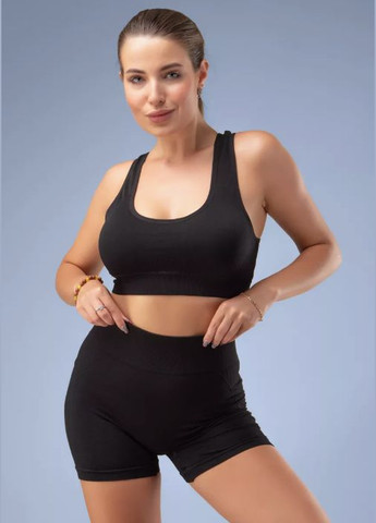 Спортивный женский костюм топ и шорты с пушап эффектом фитнес комплект для тренировок No Brand (329889569)