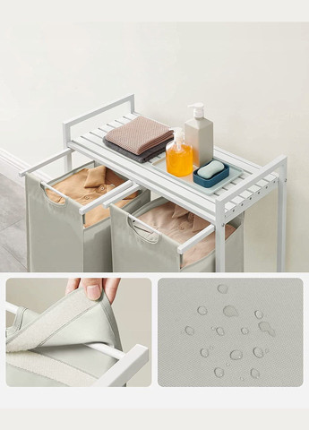 Кошик для білизни Chariot з двома відділеннями 2 x 46л Leobert (301865902)