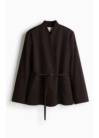 Жіночі приталений піджак з поясом Н&М (58651) XS Темно-коричневий H&M (366144625)