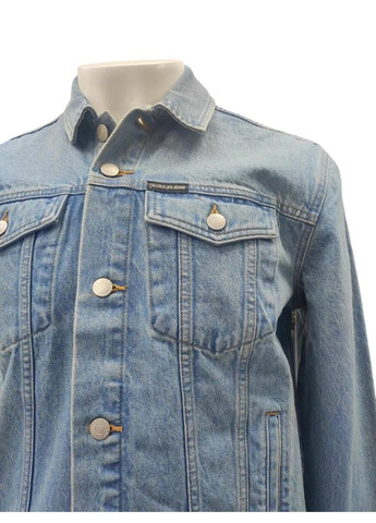 Комбінована демісезонна чоловіча джинсова куртка, голубого кольру, розмір м Calvin Klein Jeans slim fit