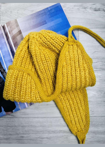 Шапка-вушанка в'язана One Size 55-58 Білий (5004) No Brand (358052686)