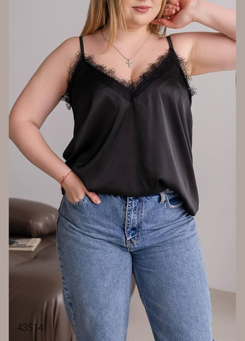 Майка блуза женская с кружевом Liton — 303106541