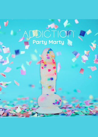 Фаллоимитатор из конфетти - PARTY MARTY 7.5″ - FROST & CONFETTI, 19 см, силикон ADDICTION (335388831)