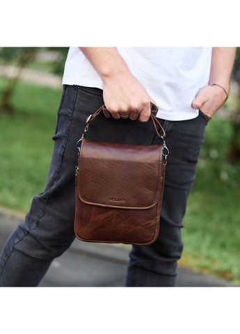 Сумка с клапаном через плече з гладкої шкіри коричнева TD-81020 Tiding Bag (354832941)