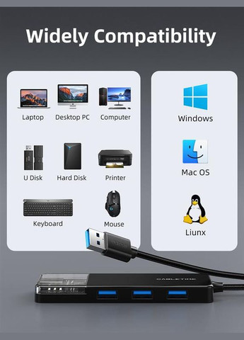 USB-хаб CB02B 4 ports CABLETIME (336958206)
