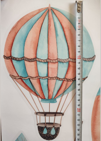 Наклейка на стіну в дитсадок Літаки дирижабль вертоліт куля ( аркуш 60 х 90 см) Б418-9 No Brand (302242466)