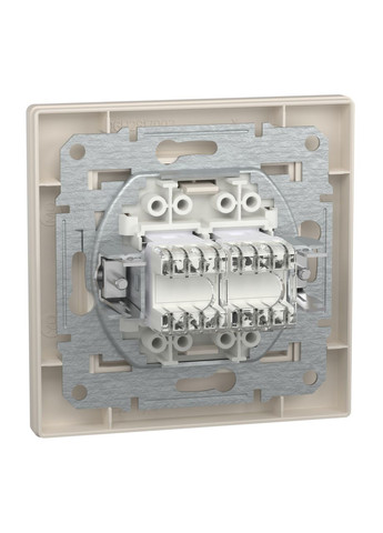 Розетка комп'ютерна rj45 подвійна utp кат. 5е, крем, Asfora, EPH4400123 Schneider (372582382)