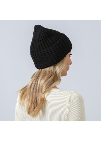 Шапка біні жіноча бавовна чорна RUFUS LuckyLOOK 887-725 (352690858)