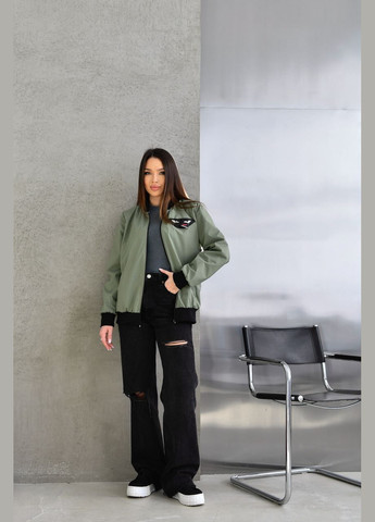 Оливковая женская куртка бомбер цвет олива р.48/50 450748 New Trend