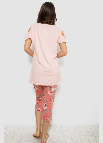 Персиковая пижама женская с принтом,, 243r1602-003 Isik