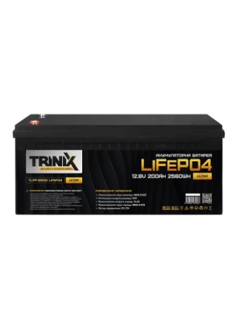 Акумуляторна батарея літій-залізо-фосфатна 12.8В 200А*год TLFP-12200 Ultra LiFePO4 з Bluetooth (Black) (44-00086) Trinix (382766211)