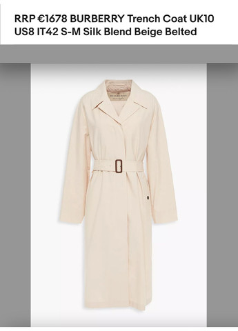 Стильный тренч плащ S/M от Burberry тренчкот пряжка, на пуговицах демисезон (352528925)