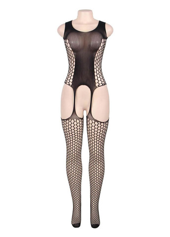 Комбінезон у велику сітку з імітацією панчох Star Night чорний, XS-M No Brand (303885982)