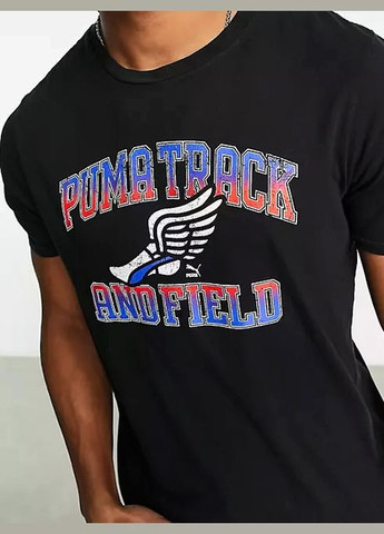 Чорна чоловіча футболка Puma Winged Foot Vintage T-Shirt Black