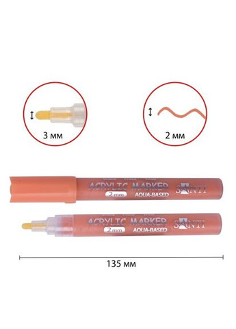 Маркер акриловый SAC-05 391034 13.5х0.2 см Santi (338377610)