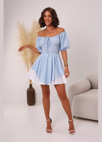 Голубое повседневный, праздничный, коктейльное женское платье с цветочным принтом. Avanti с цветочным принтом