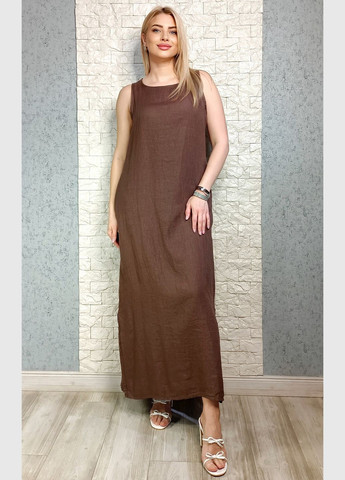 Коричневое повседневный, кэжуал платье а-силуэт di classe однотонное