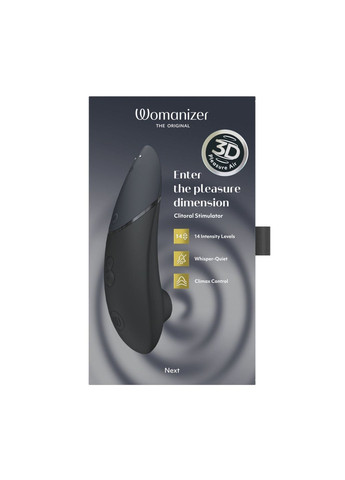 Вакуумний кліторальний стимулятор Next Black, 3D Pleasure Air, 14 рівнів інтенсивності Womanizer (369948119)