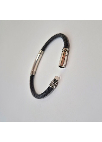 Срібний Шкіряний браслет 22 см срібло 925 проби Чорнене не 597б 12.67г Nobrand (369974965)