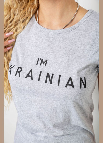 Футболка жіноча з патріотичним принтом,, 244R2213 Ager - (365074706)